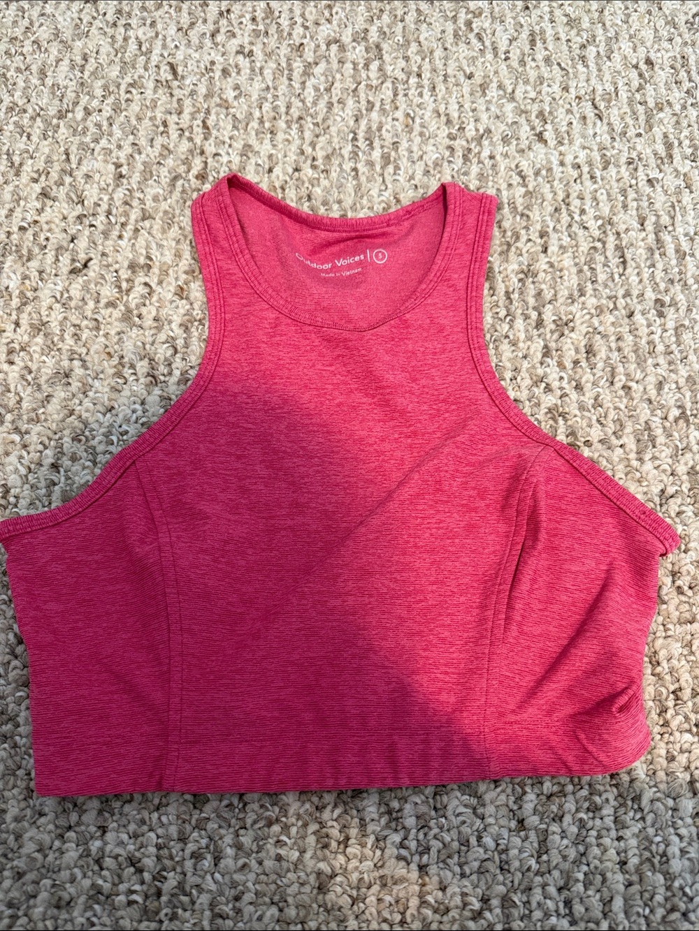 Outdoor Voices Pink Heather High-Neck Sports Bra